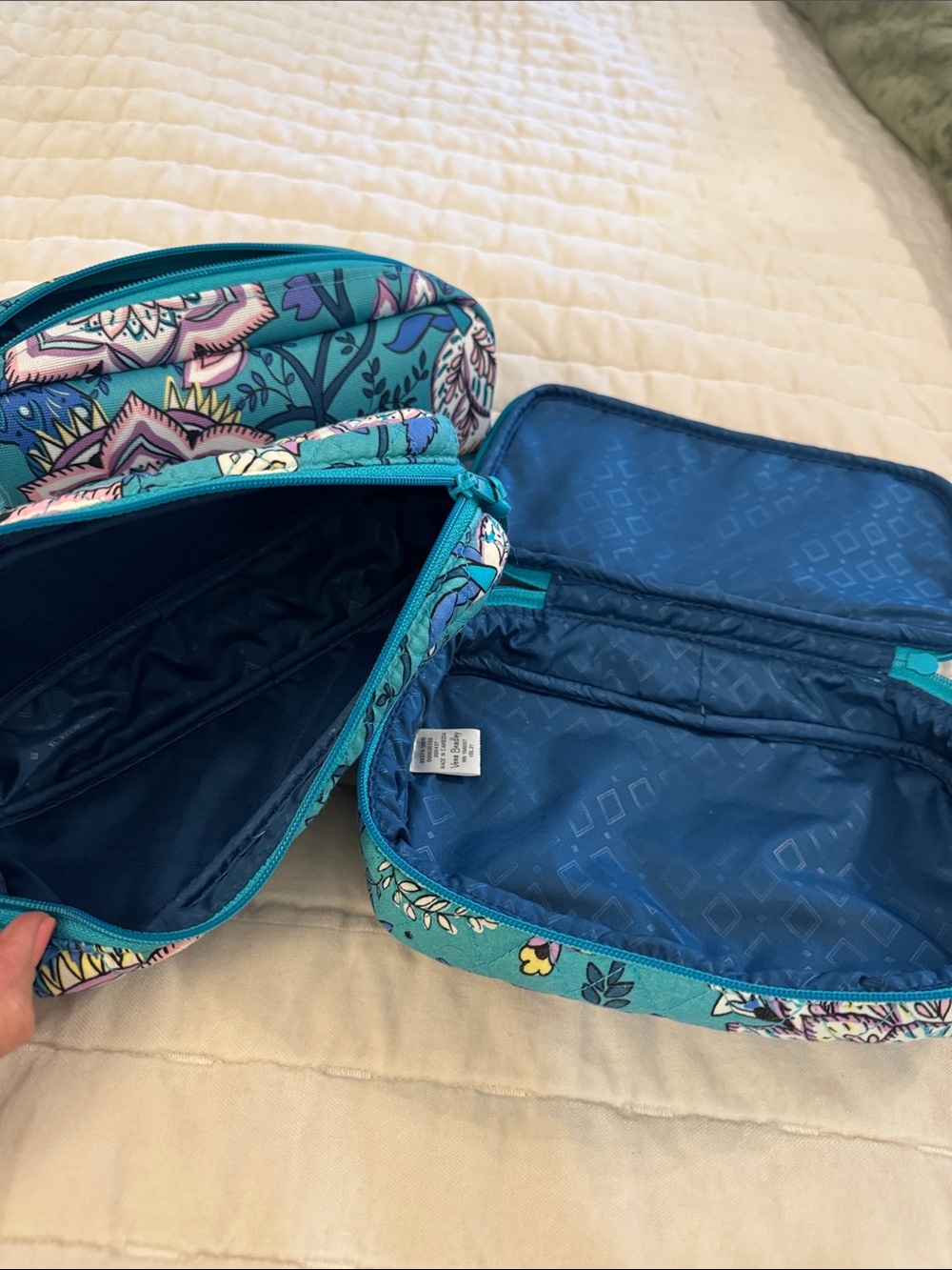 Vera Bradley Turquoise Floral Triple Cosmetic Pouch Set - Picture 2 of 2